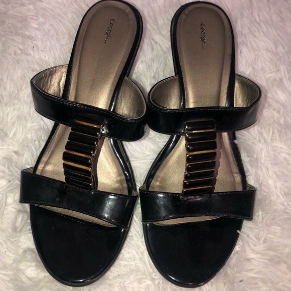 Black and Gold Sandal - Picture 1 of 4